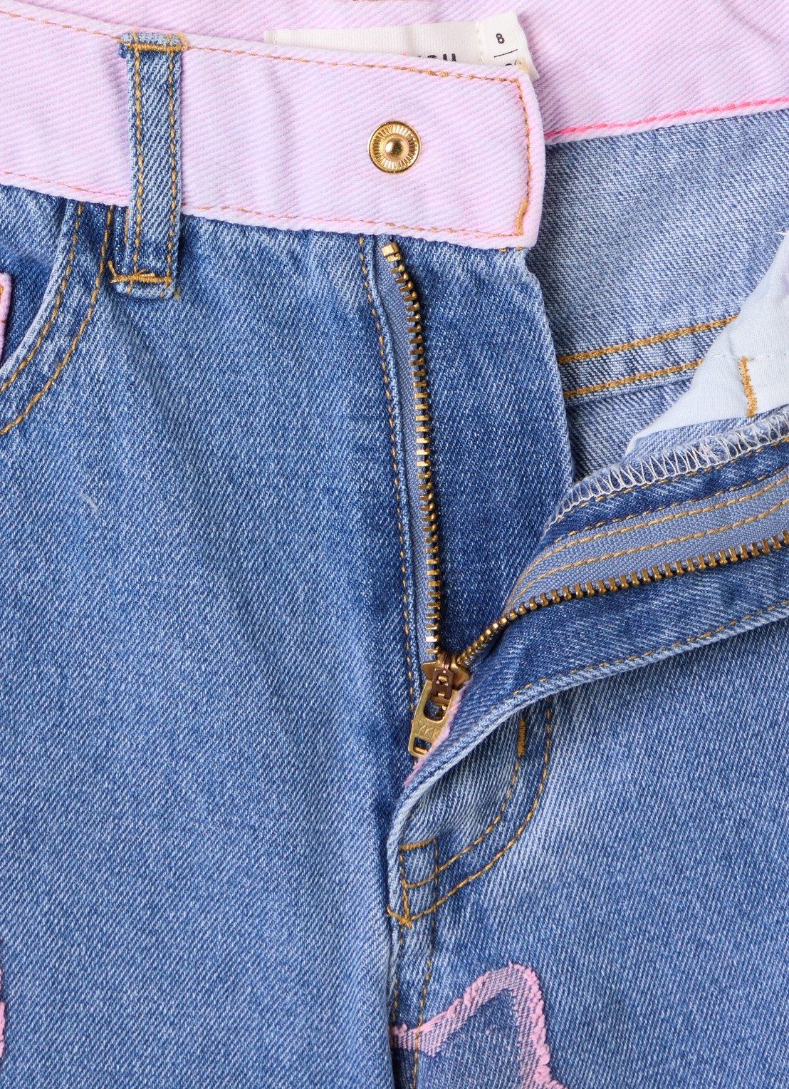 Billieblush High waist wide leg jeans met borduring - detail 3 indigo
