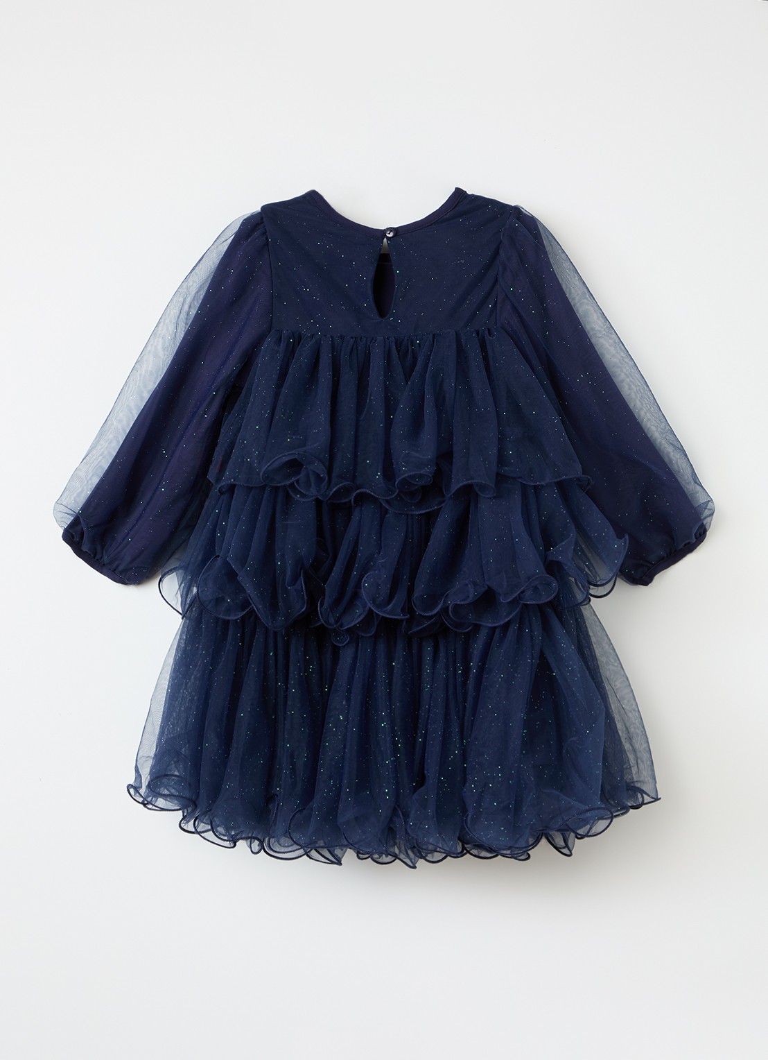 Billieblush Jurk met tule - voorkant 3 donkerblauw