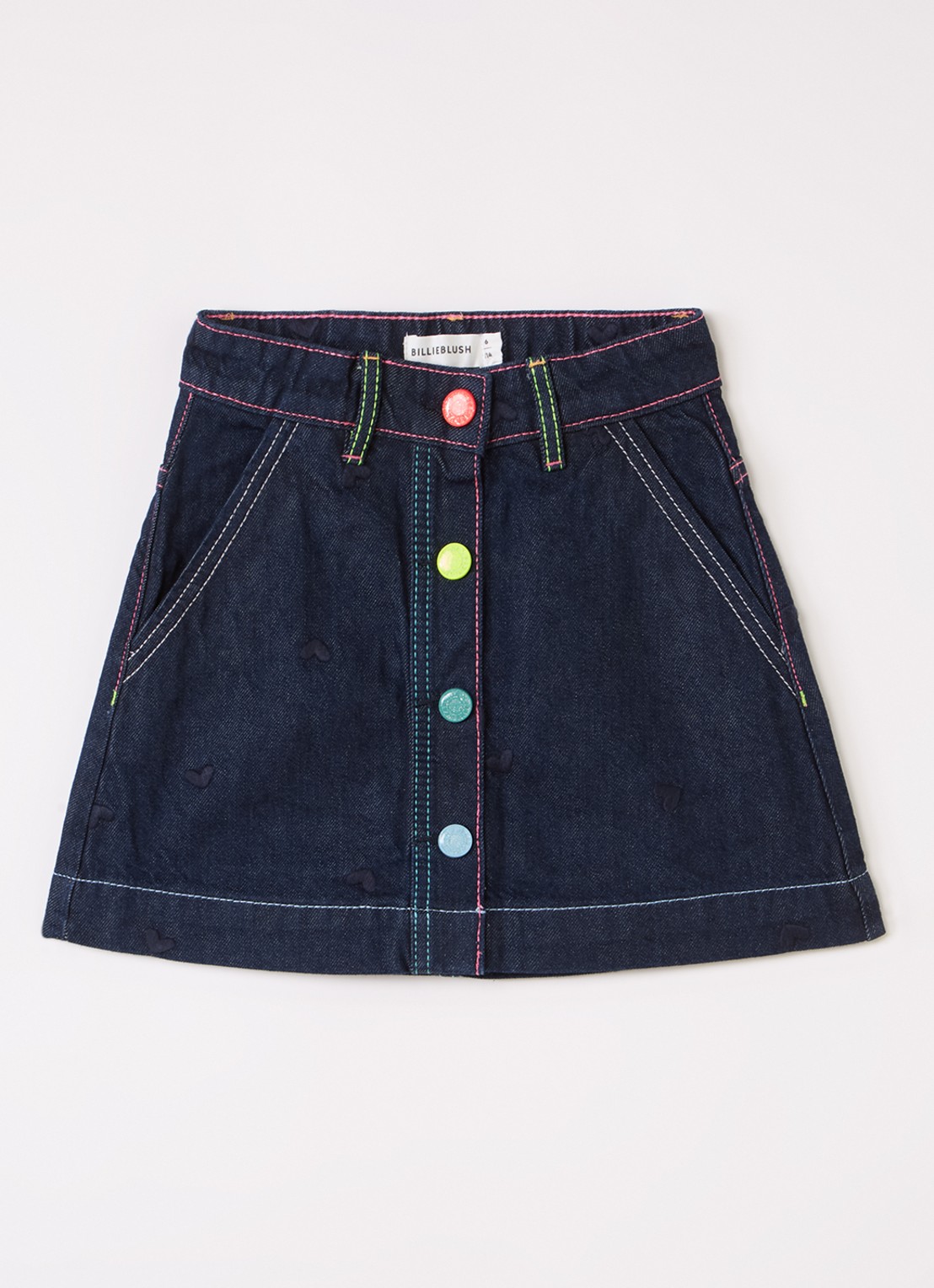 Billieblush Mini spijkerrok met steekzakken - voorkant 2 indigo