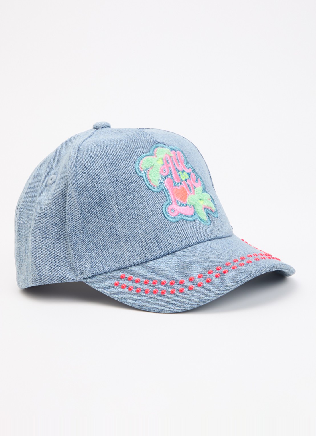 Billieblush Pet van denim met print en studs - voorkant denim