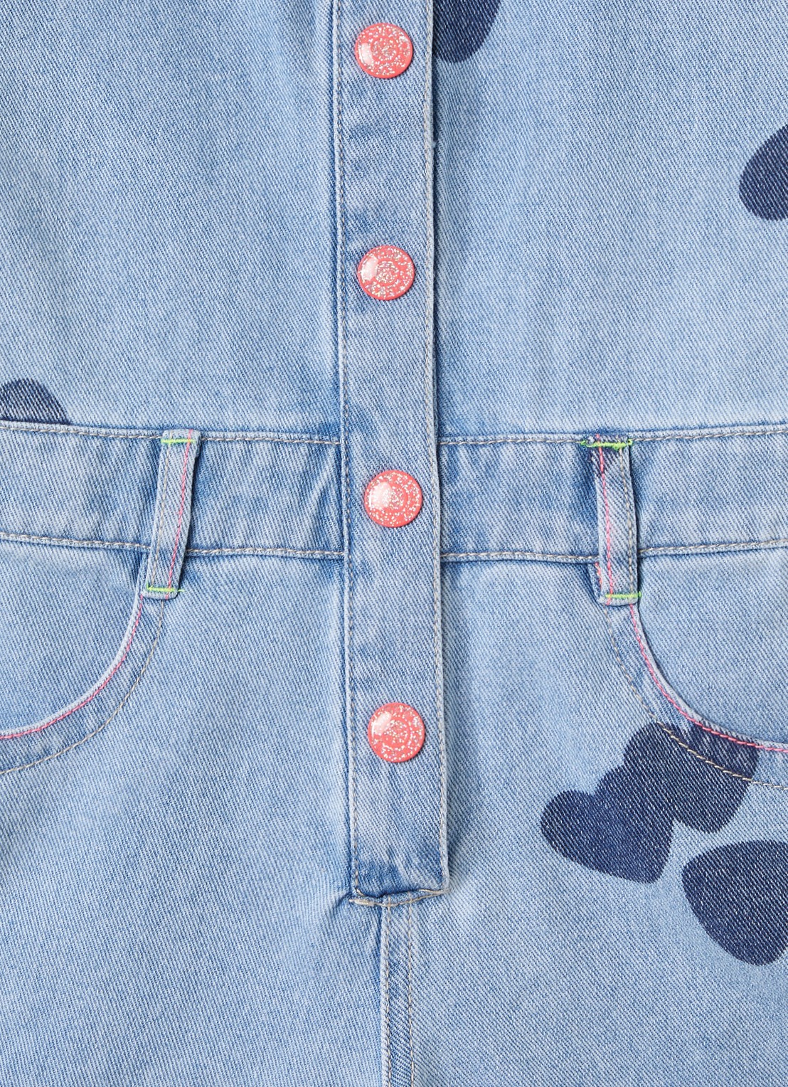 Billieblush Playsuit van denim met print - detail 3 indigo