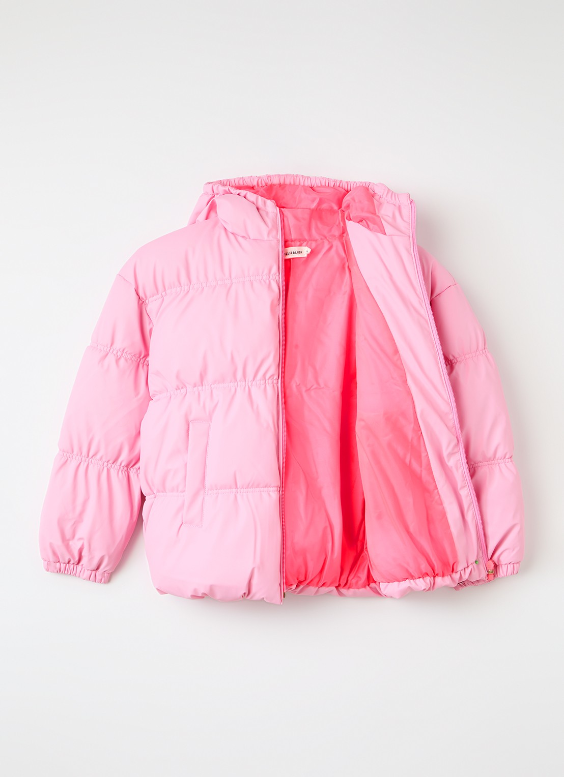 Billieblush pufferjas met logo - voorkant 3 roze