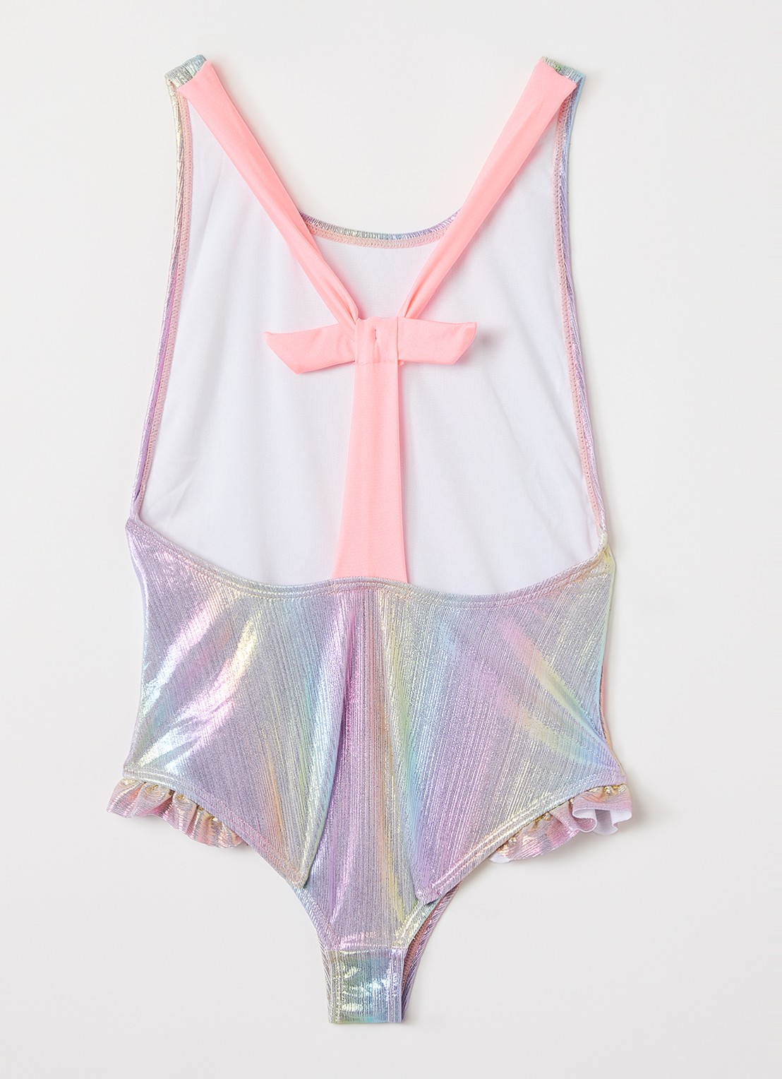 Billieblush Rainbow badpak met glitter - voorkant 2 roze
