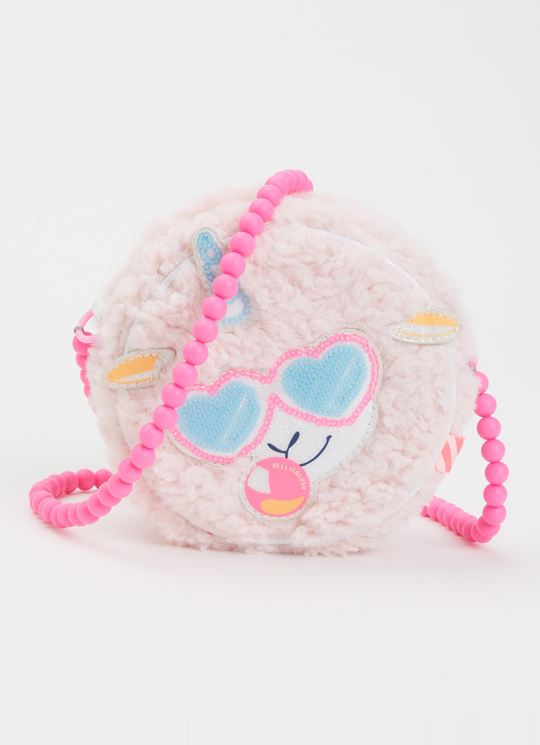 Billieblush Schoudertas van imitatiebont met pailletten - voorkant 5 roze