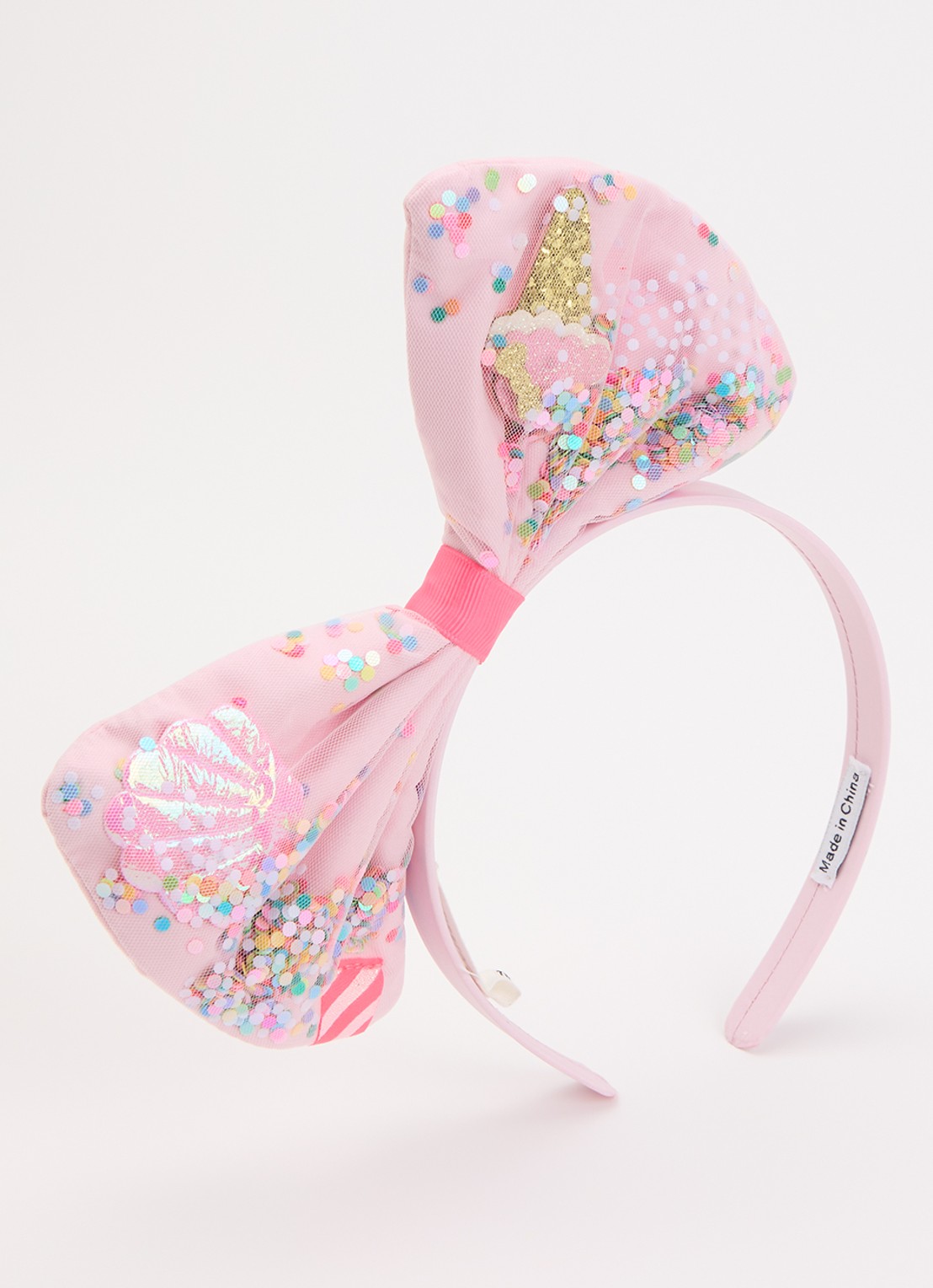 Billieblush Strik haarband met applicatie  - voorkant 2 roze