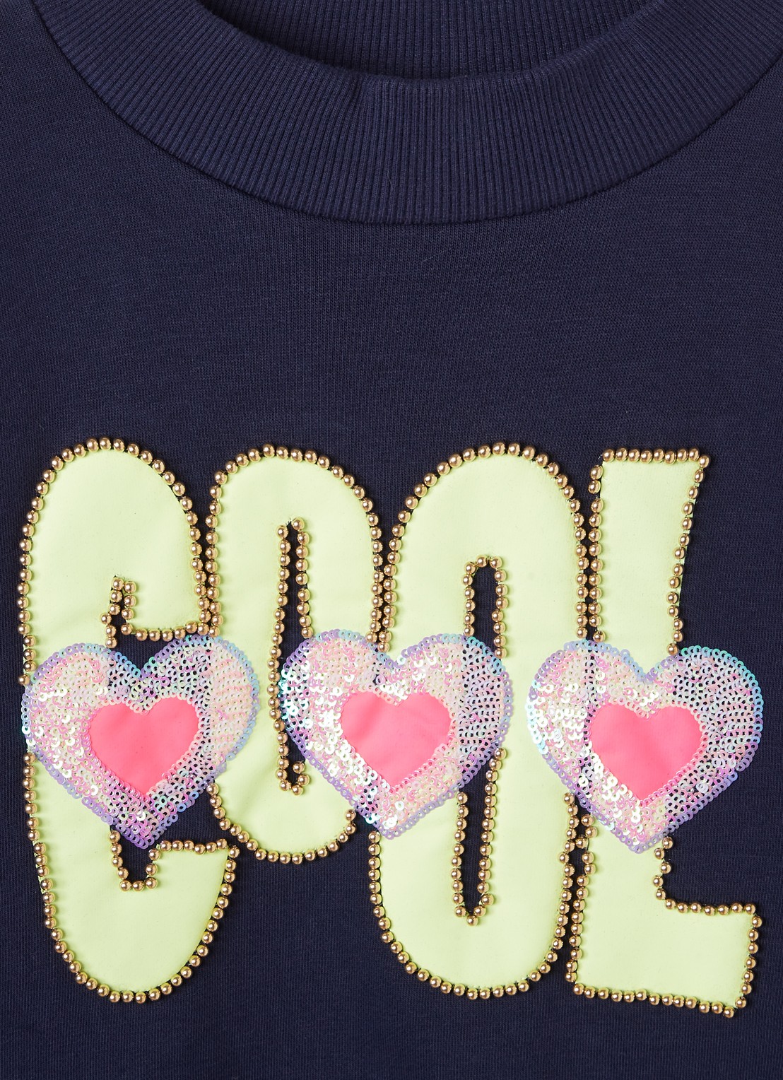 Billieblush Sweater met pailletten - detail donkerblauw