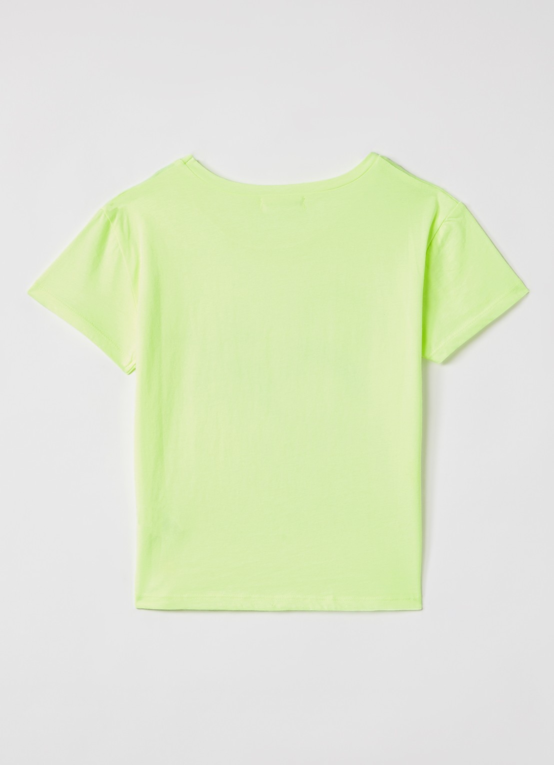 Billieblush T-shirt met pailletten - voorkant 2 neongeel