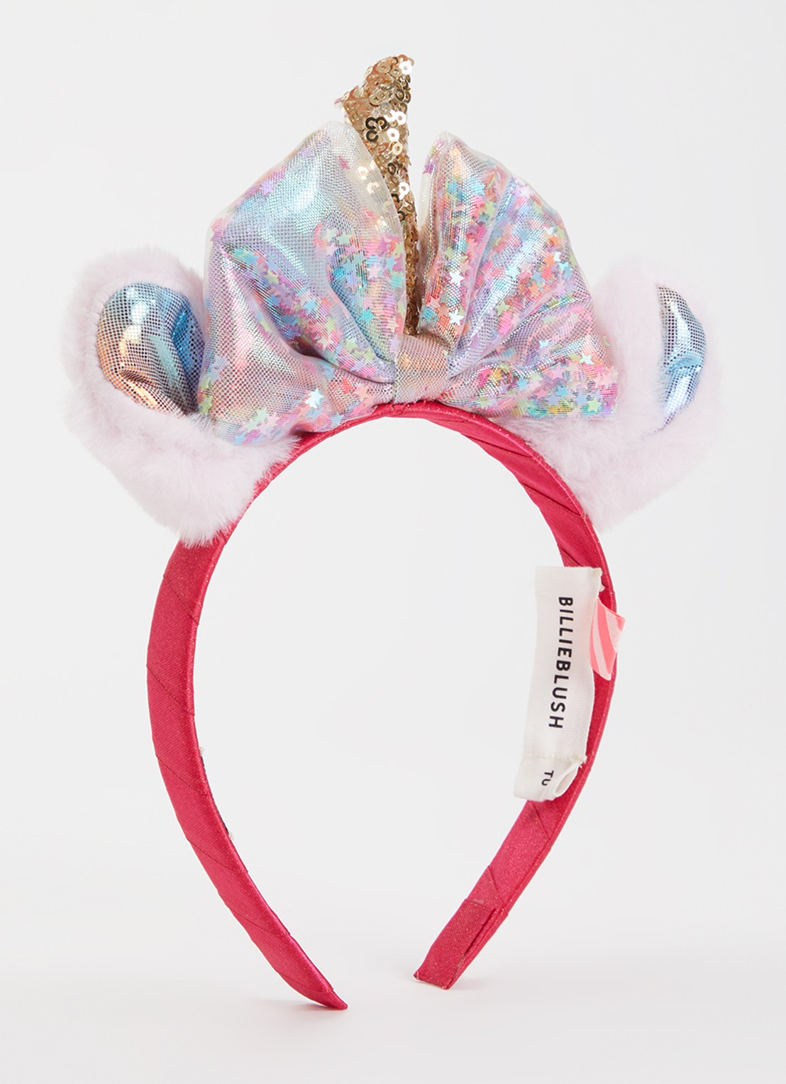 Billieblush Unicorn haarband met applicatie  - voorkant roze
