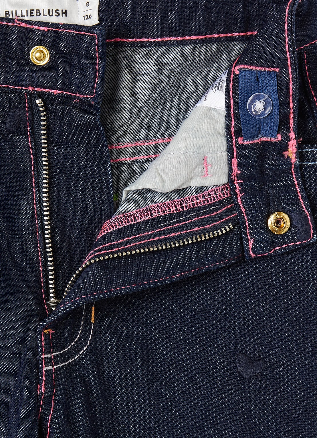 Billieblush Wide leg jeans met donkere wassing - detail 3 indigo