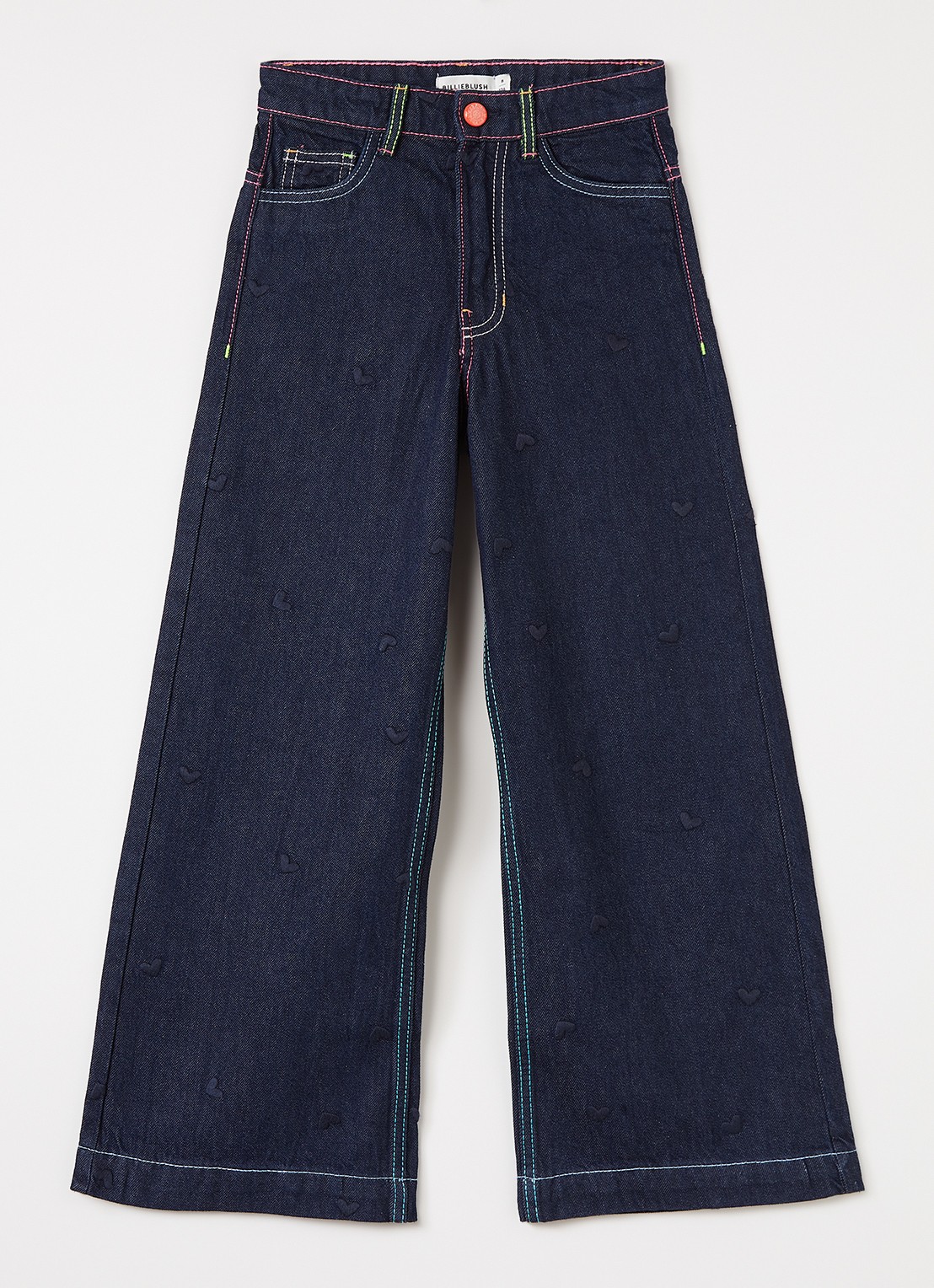 Billieblush Wide leg jeans met donkere wassing - voorkant indigo