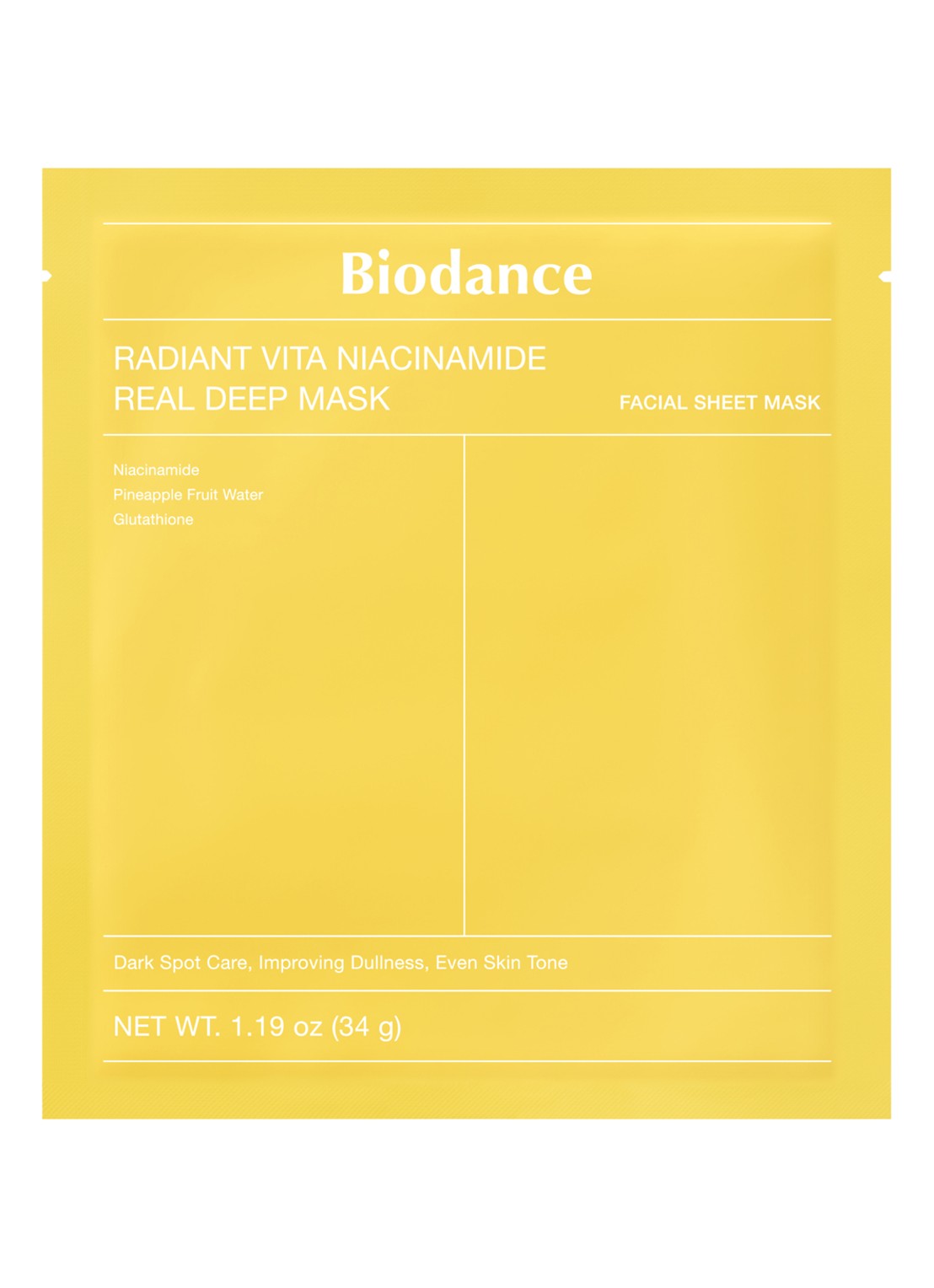 Biodance Radiant Vita Niacinamide Real Deep Mask - gezichtsmasker 4 stuks - voorkant 4 undefined