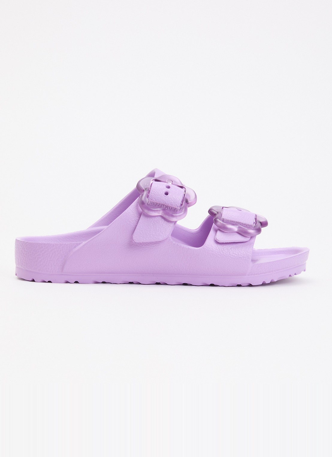 Birkenstock Arizona Flower Eva slipper met logo - voorkant lila