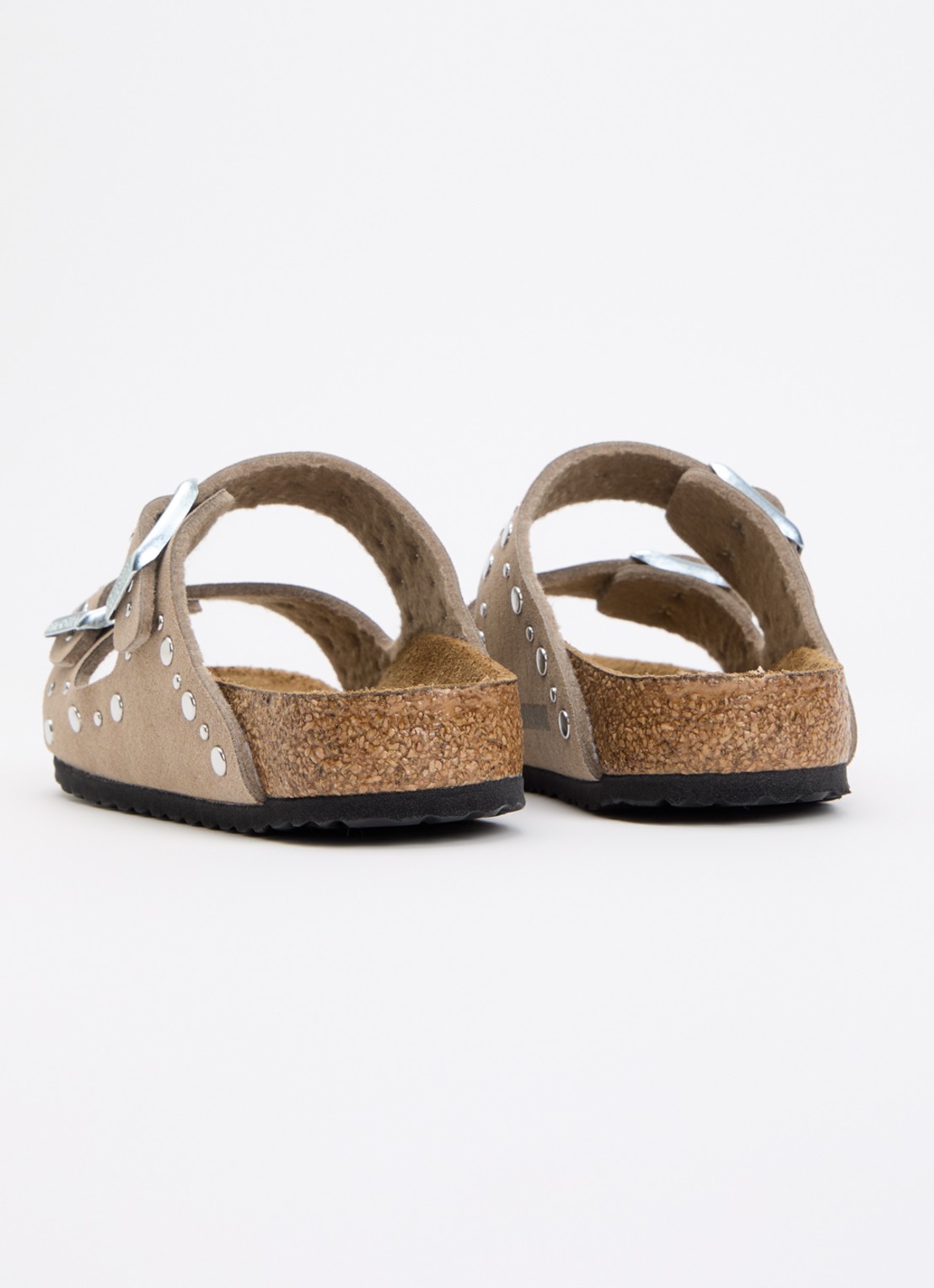 Birkenstock Arizona Rivet sandaal van suède - achterkant 3 donkerbeige