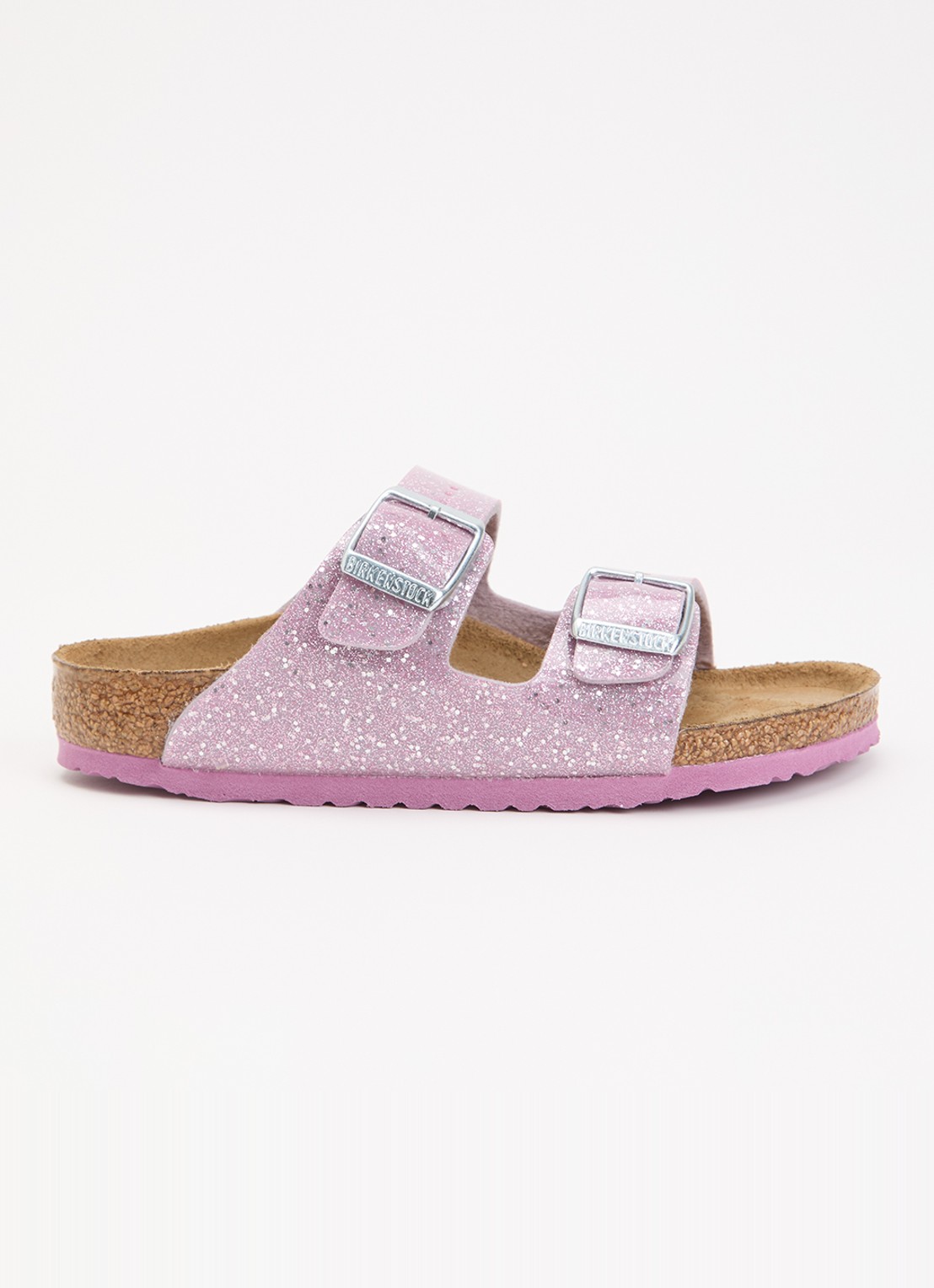 Birkenstock Arizona sandaal met glitter - voorkant 2 lavendel