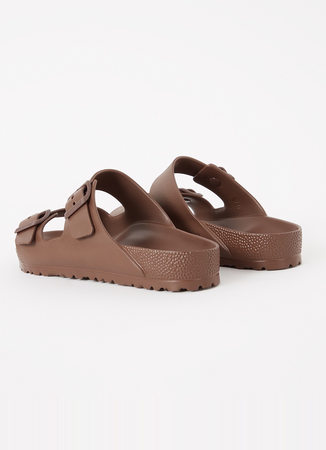 Birkenstock Arizona slipper met logo - achterkant 2 bruin