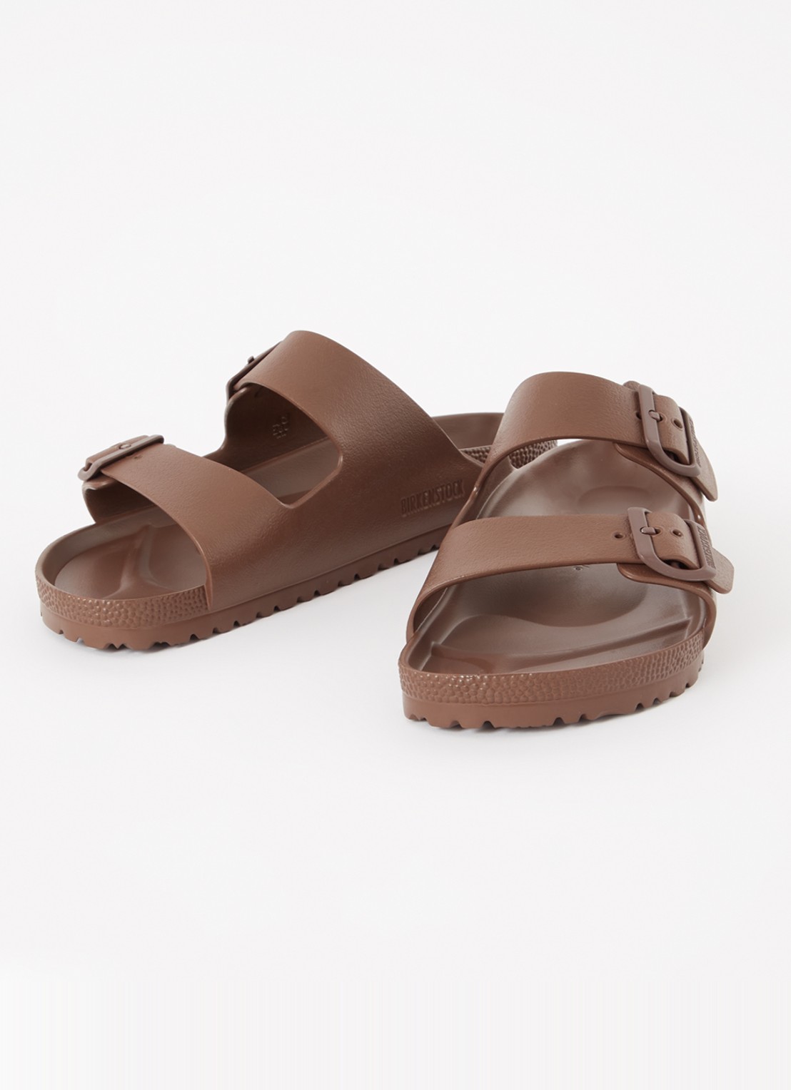 Birkenstock Arizona slipper met logo - detail 3 bruin