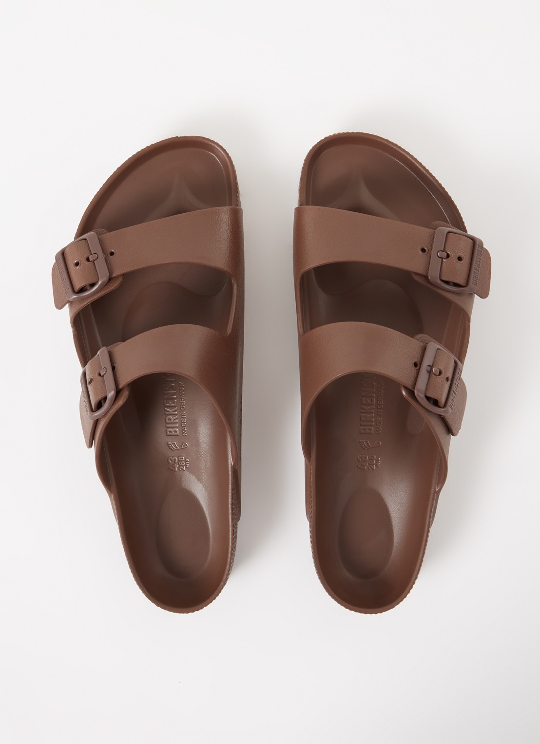 Birkenstock Arizona slipper met logo - detail 4 bruin