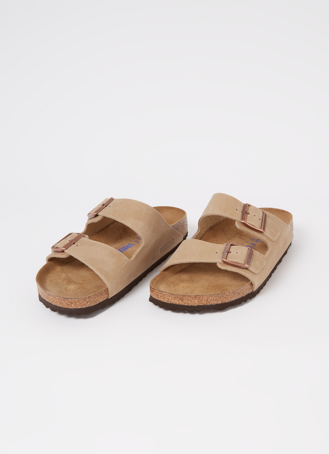 Birkenstock Arizona slipper van leer - detail 2 zand