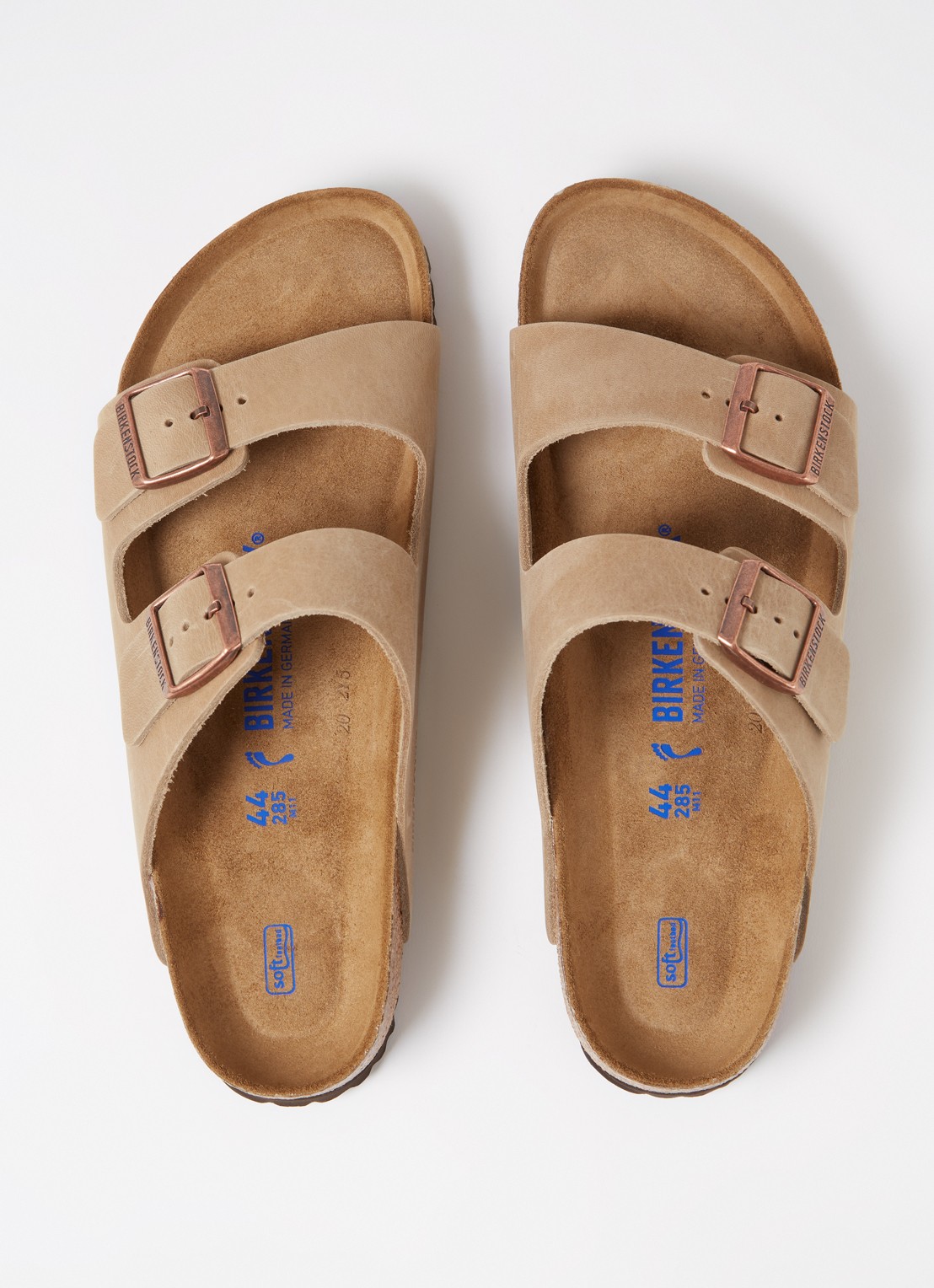 Birkenstock Arizona slipper van leer - detail 4 zand