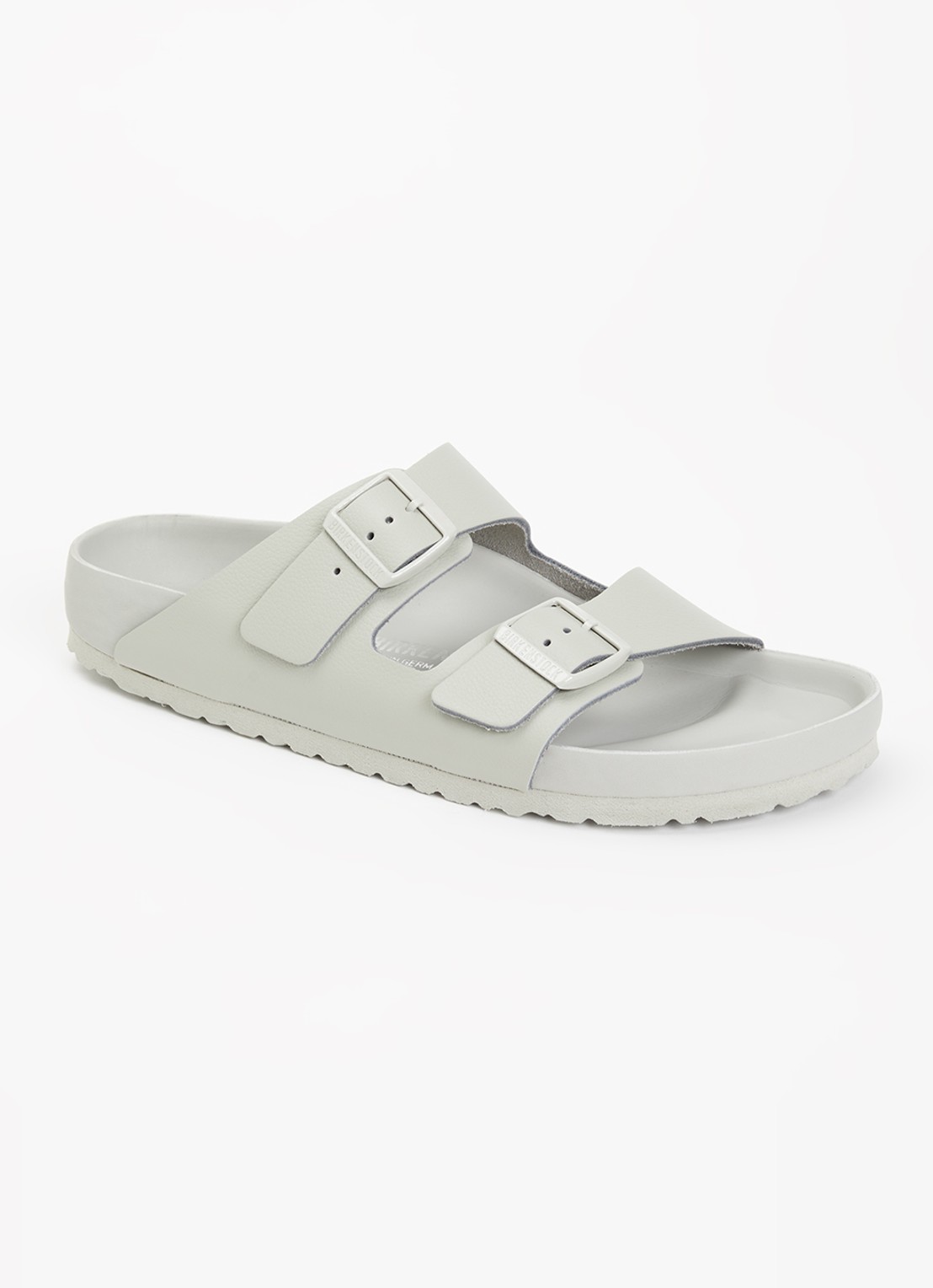 Birkenstock Arizona slipper van leer - voorkant 5 olijfgroen