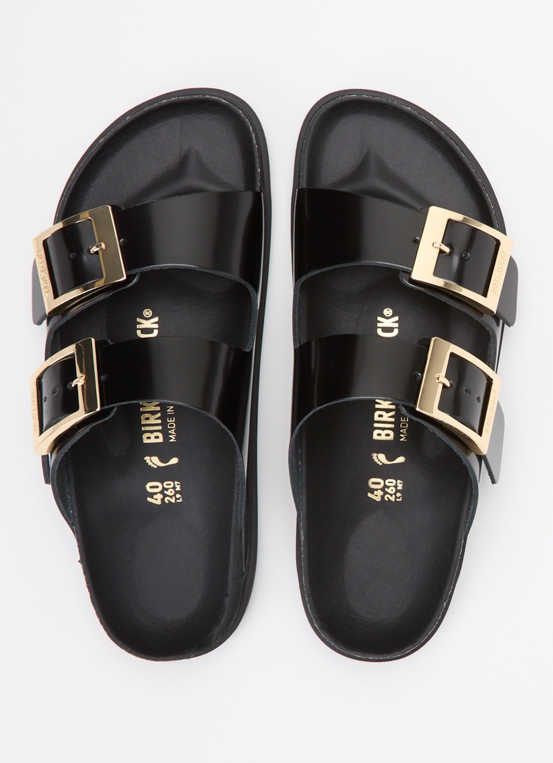 Birkenstock Arizona slipper van leer - detail 4 zwart
