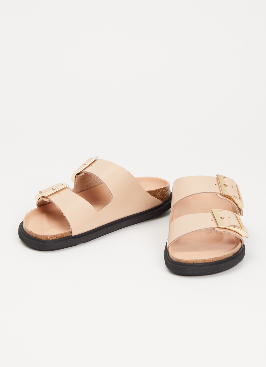 Birkenstock Arizona slipper van leer - detail lichtroze