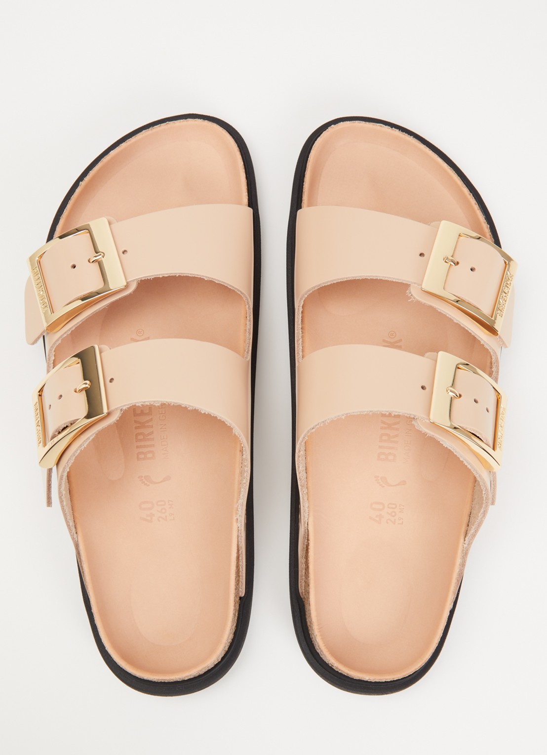 Birkenstock Arizona slipper van leer - detail 3 lichtroze