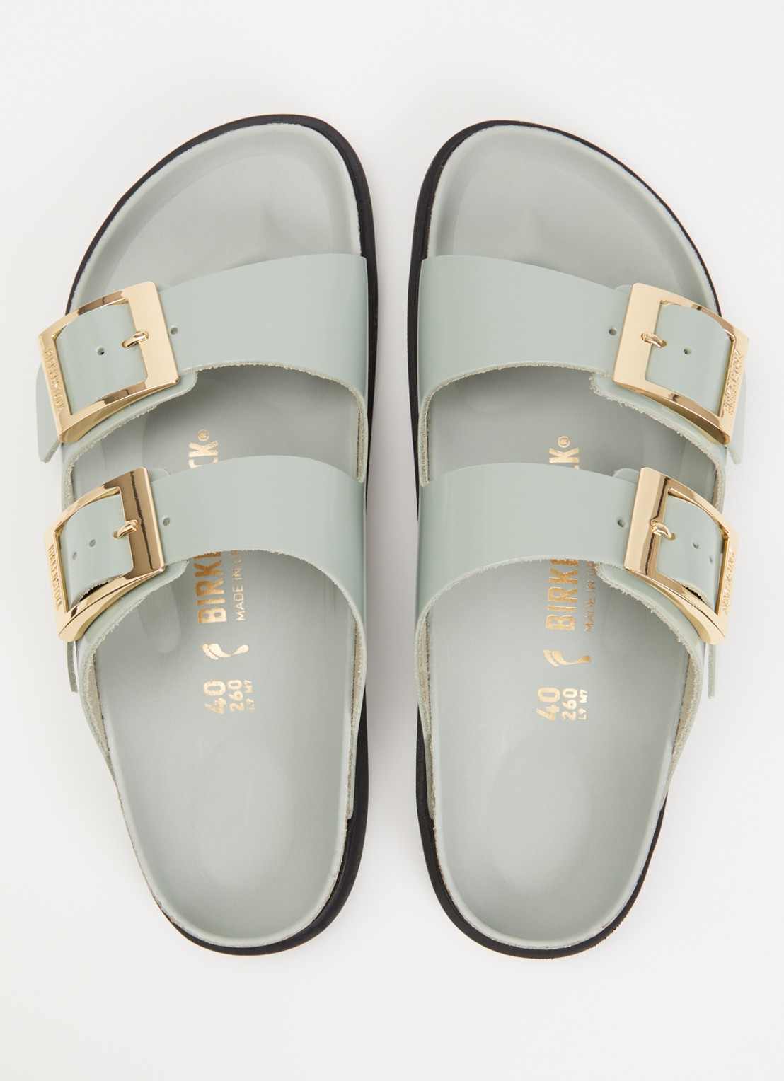 Birkenstock Arizona slipper van leer - detail 4 mint
