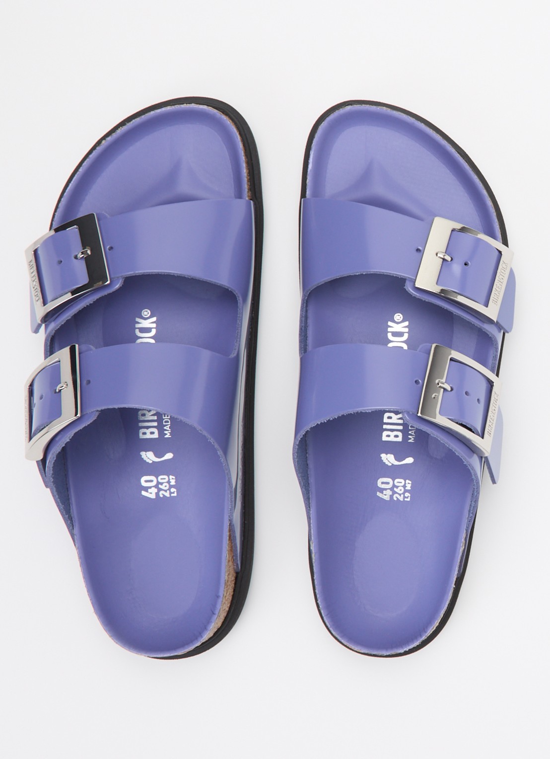 Birkenstock Arizona slipper van leer - detail 4 lila