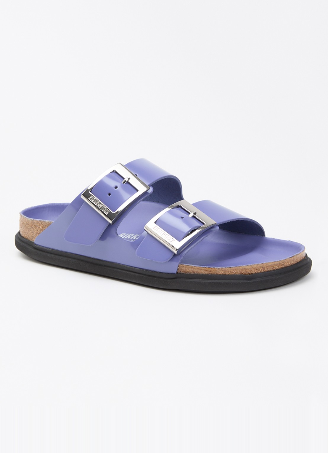 Birkenstock Arizona slipper van leer - voorkant 2 lila