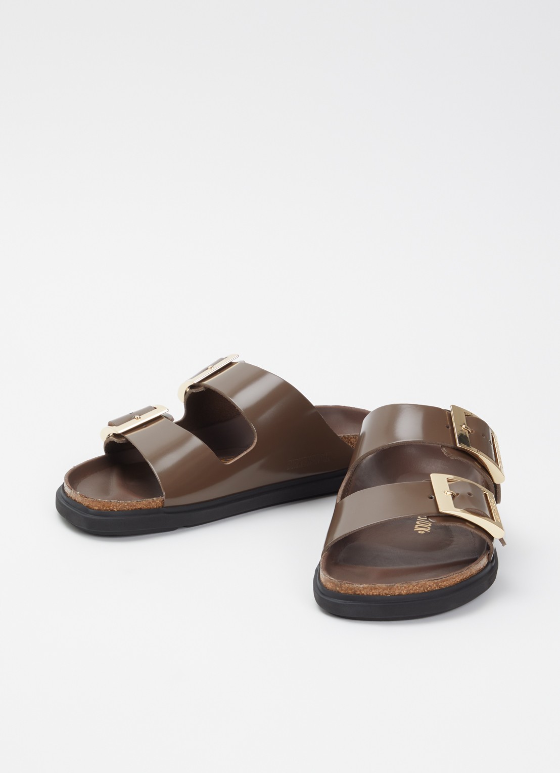 Birkenstock Arizona slipper van leer - detail 2 donkerbruin