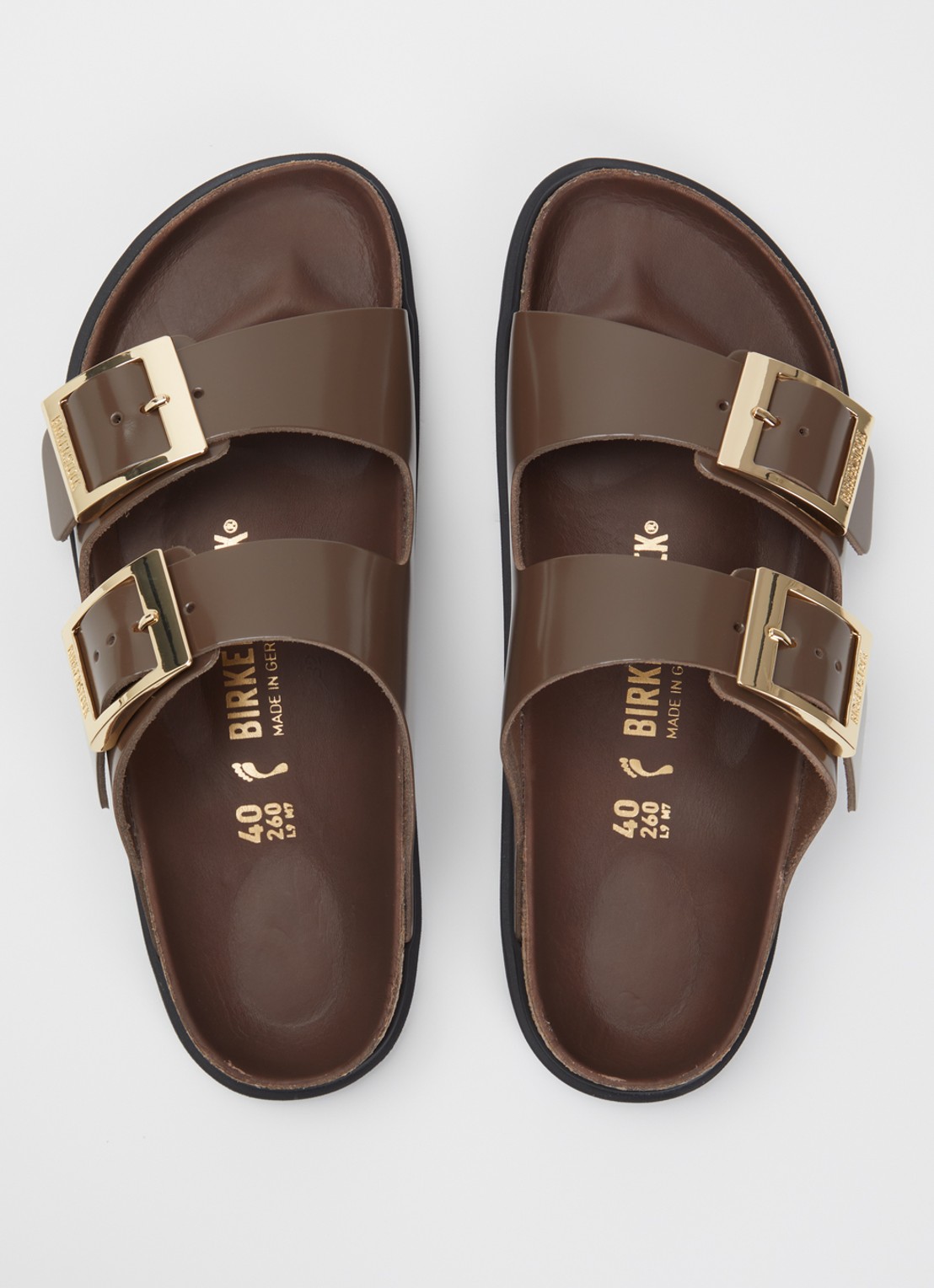 Birkenstock Arizona slipper van leer - detail 3 donkerbruin