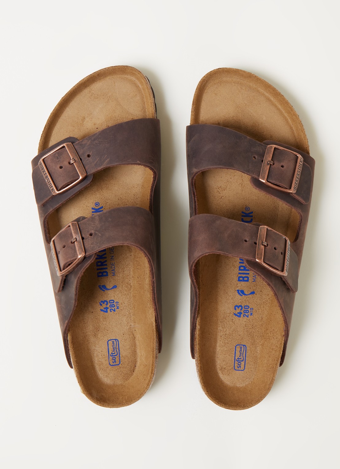 Birkenstock Arizona slipper van nubuck - detail 3 donkerbruin