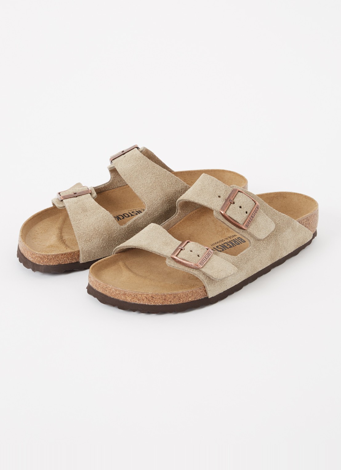 Birkenstock Arizona slipper van suède - detail 3 taupe