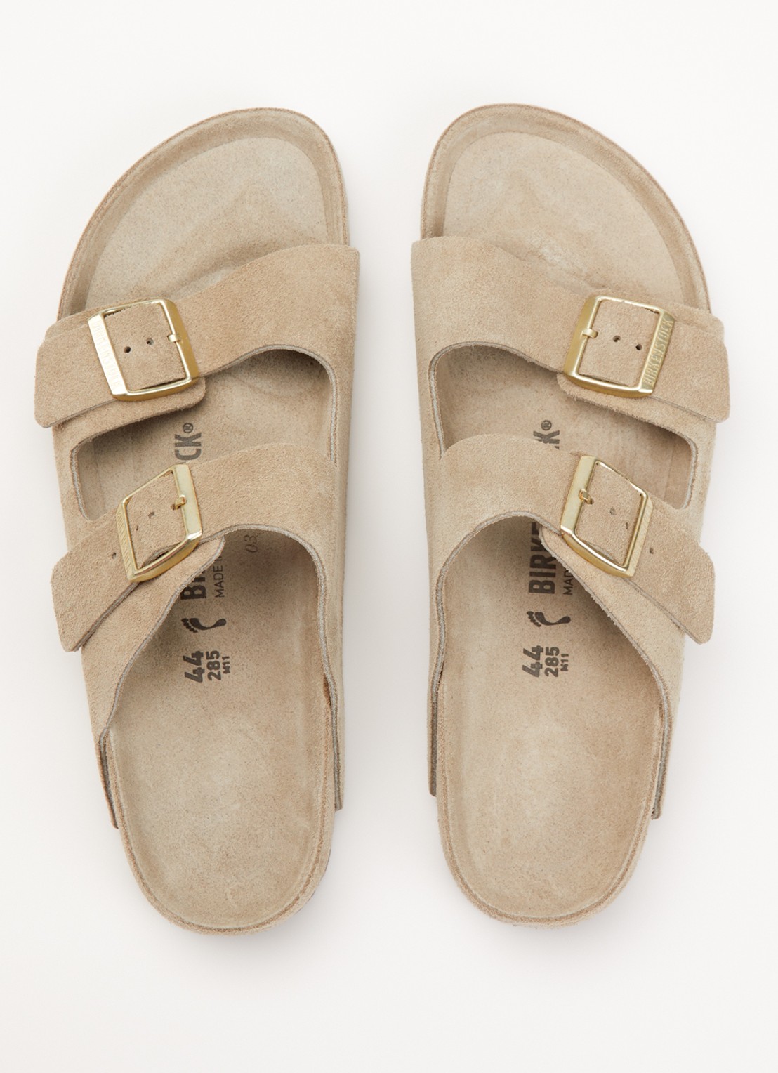Birkenstock Arizona slipper van suède - detail 2 beige