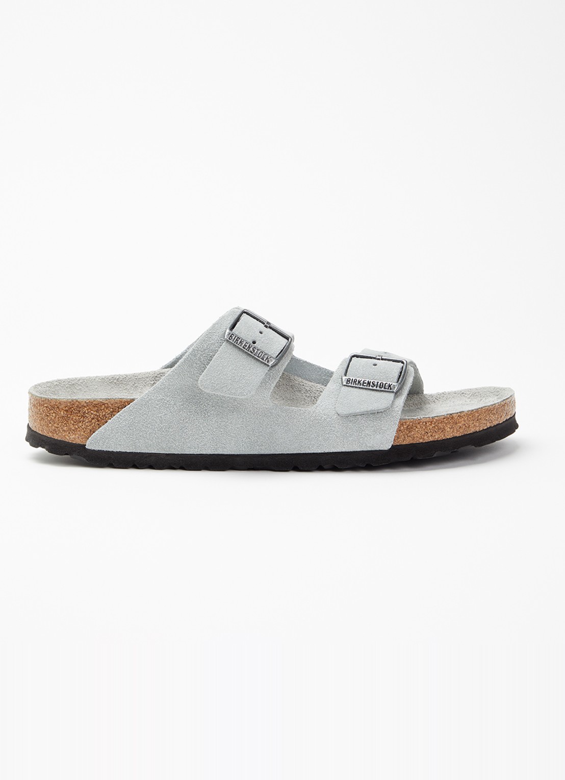 Birkenstock Arizona slipper van suède - voorkant 5 grijs