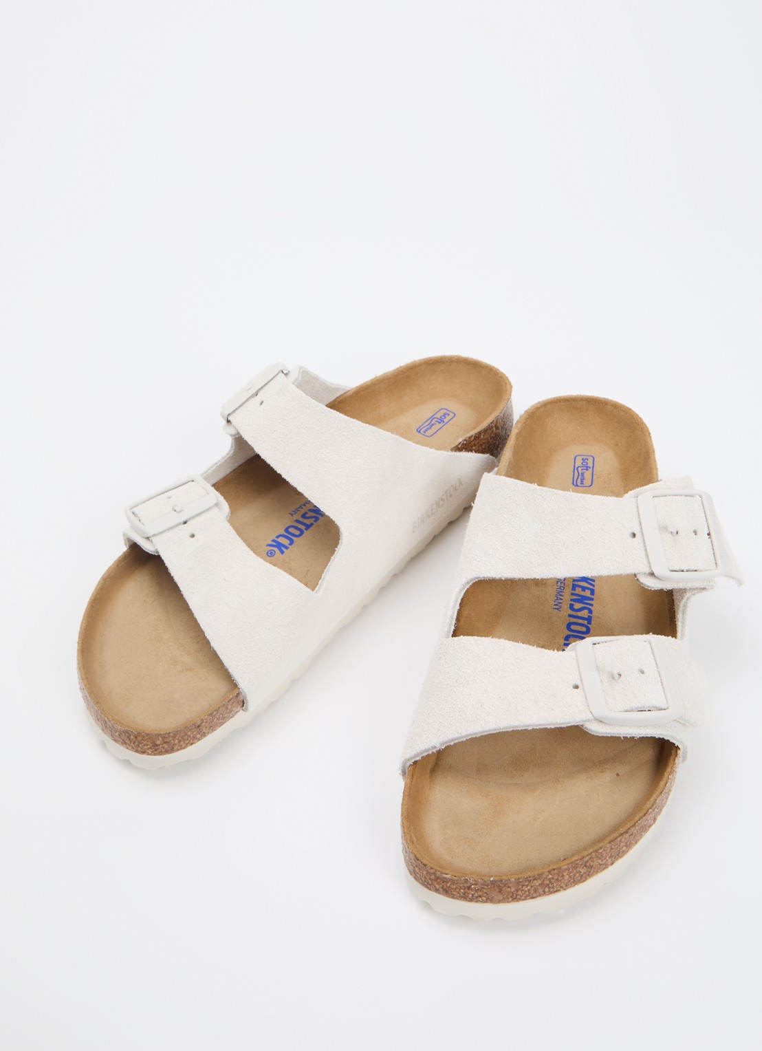 Birkenstock Arizona slipper van suède - detail 2 gebroken wit
