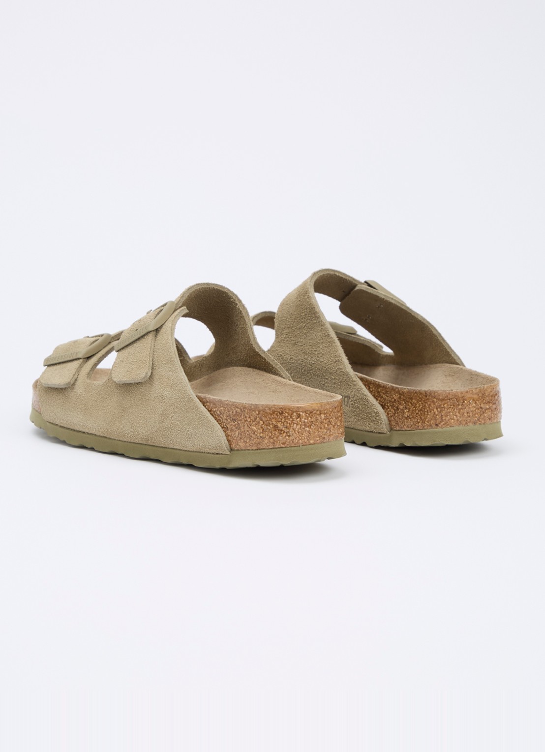 Birkenstock Arizona slipper van suède - achterkant 2 khaki