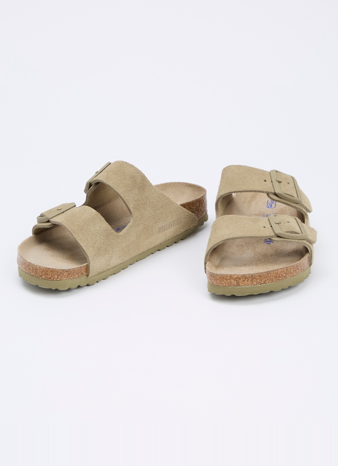 Birkenstock Arizona slipper van suède - detail 3 khaki