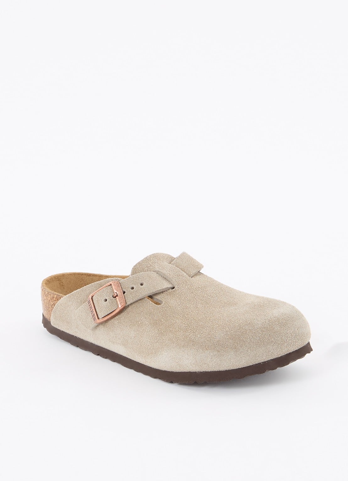 Birkenstock Bosten instapper van suède  - voorkant 2 khaki