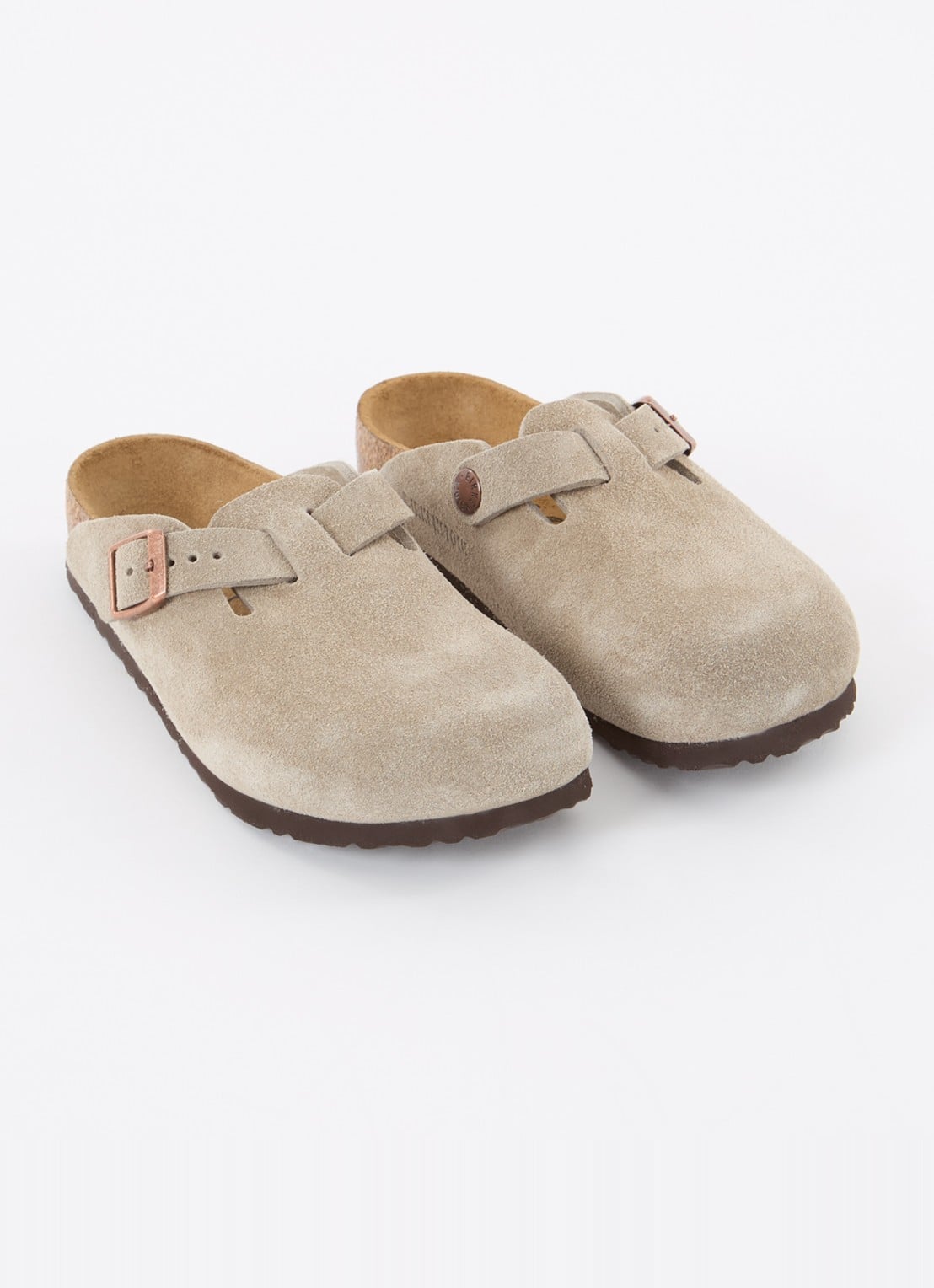 Birkenstock Bosten instapper van suède  - voorkant 3 khaki
