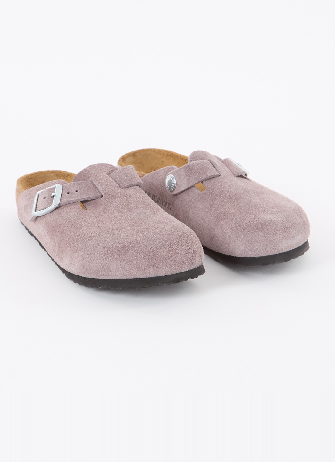 Birkenstock Bosten instapper van suède  - voorkant 2 oudroze