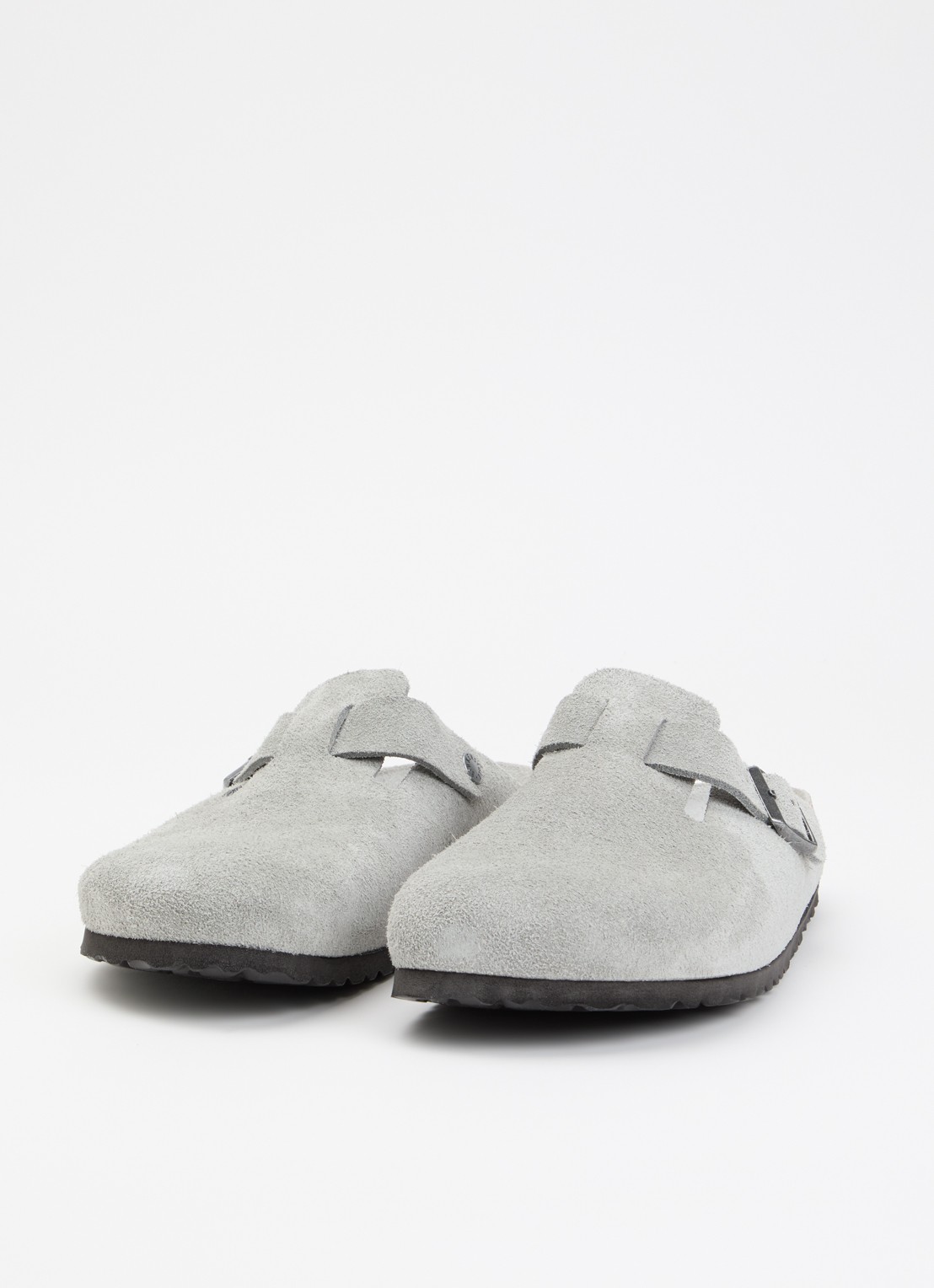 Birkenstock Bosten muiltje van suède - detail 3 grijs
