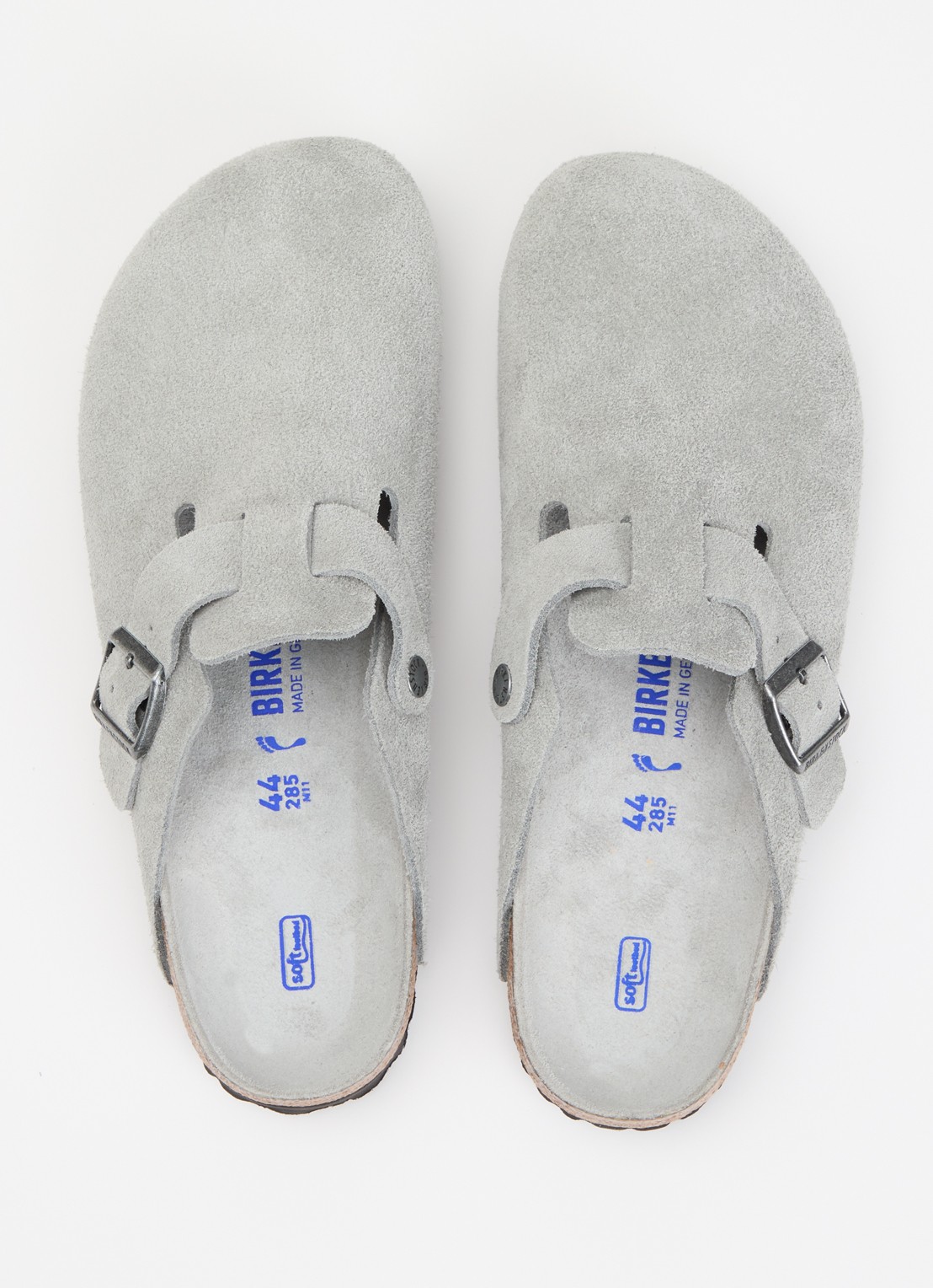Birkenstock Bosten muiltje van suède - detail 4 grijs