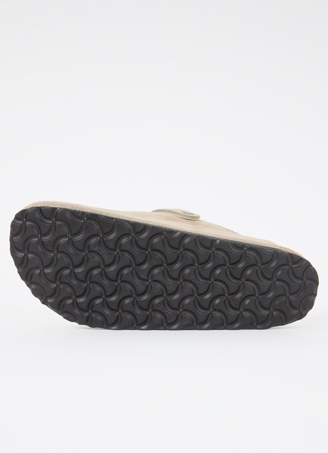 Birkenstock Boston clog van suède met lamswol - detail 4 taupe