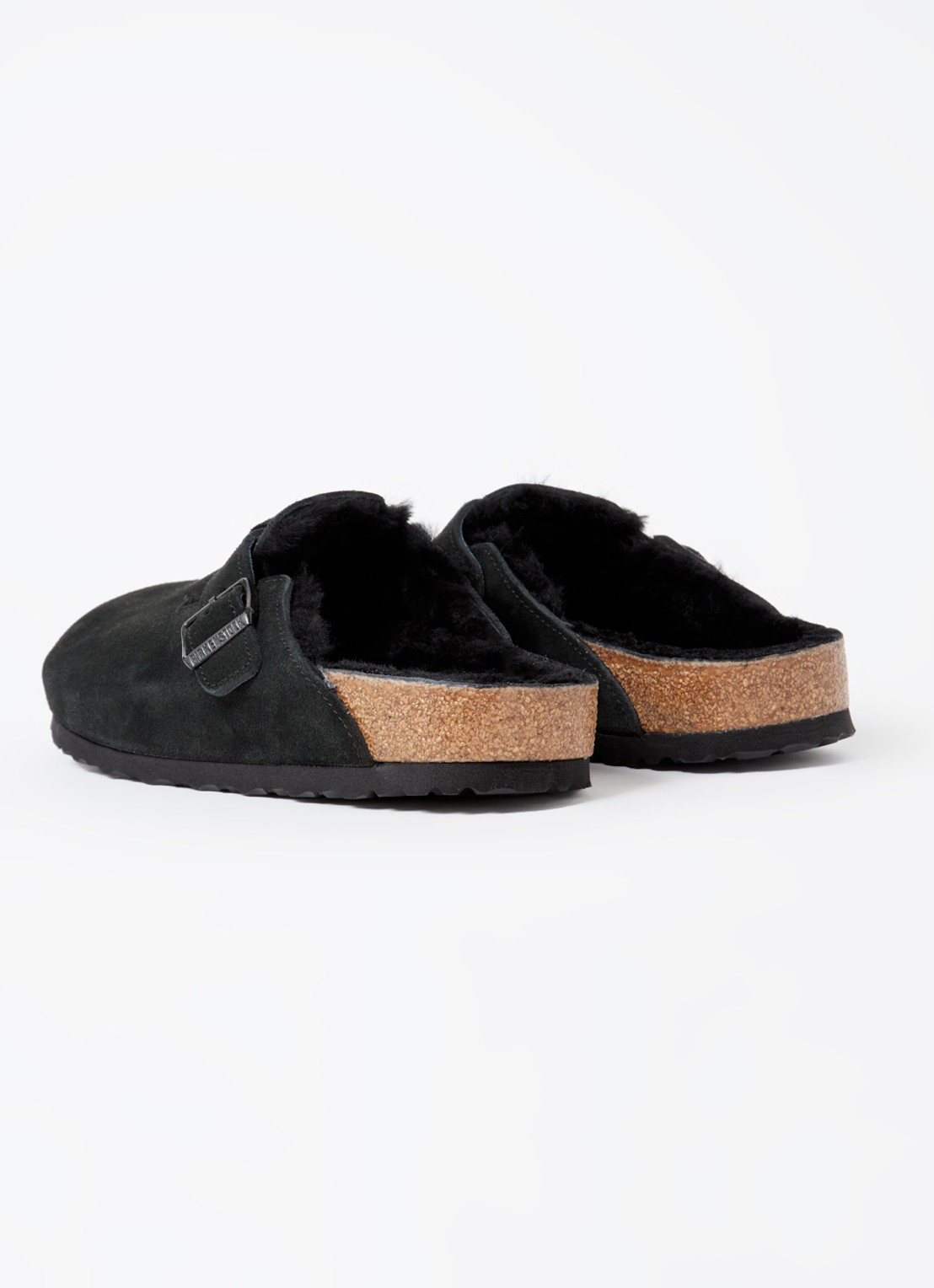 Birkenstock Boston clog van suède - achterkant zwart
