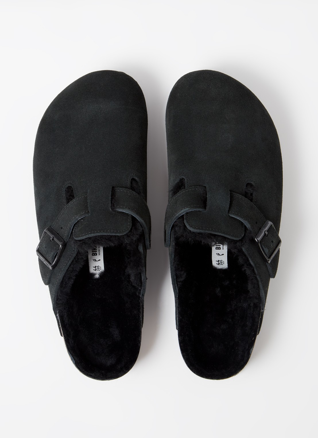 Birkenstock Boston clog van suède - detail 3 zwart