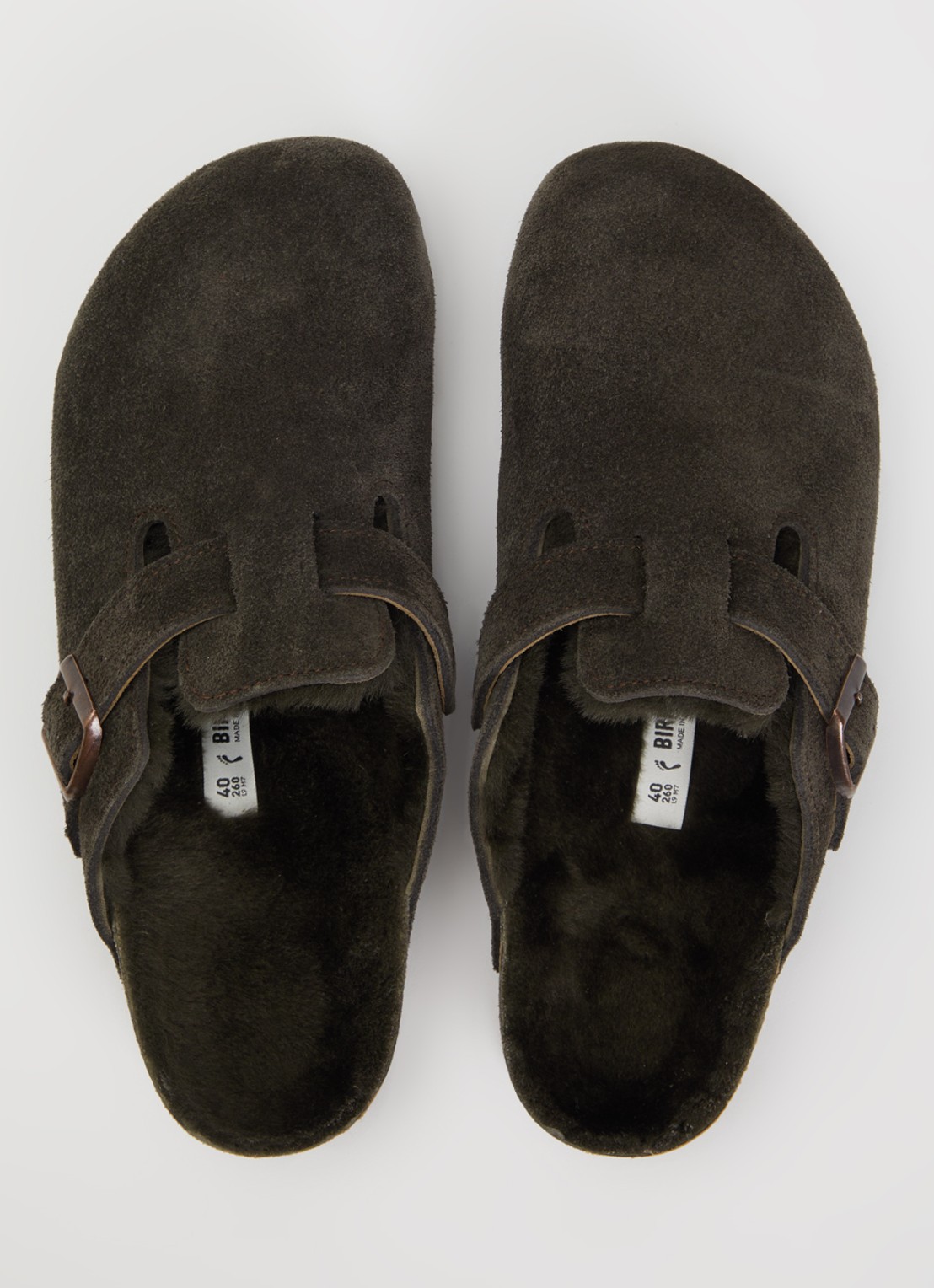 Birkenstock Boston clog van suède - detail 3 hazelnootbruin