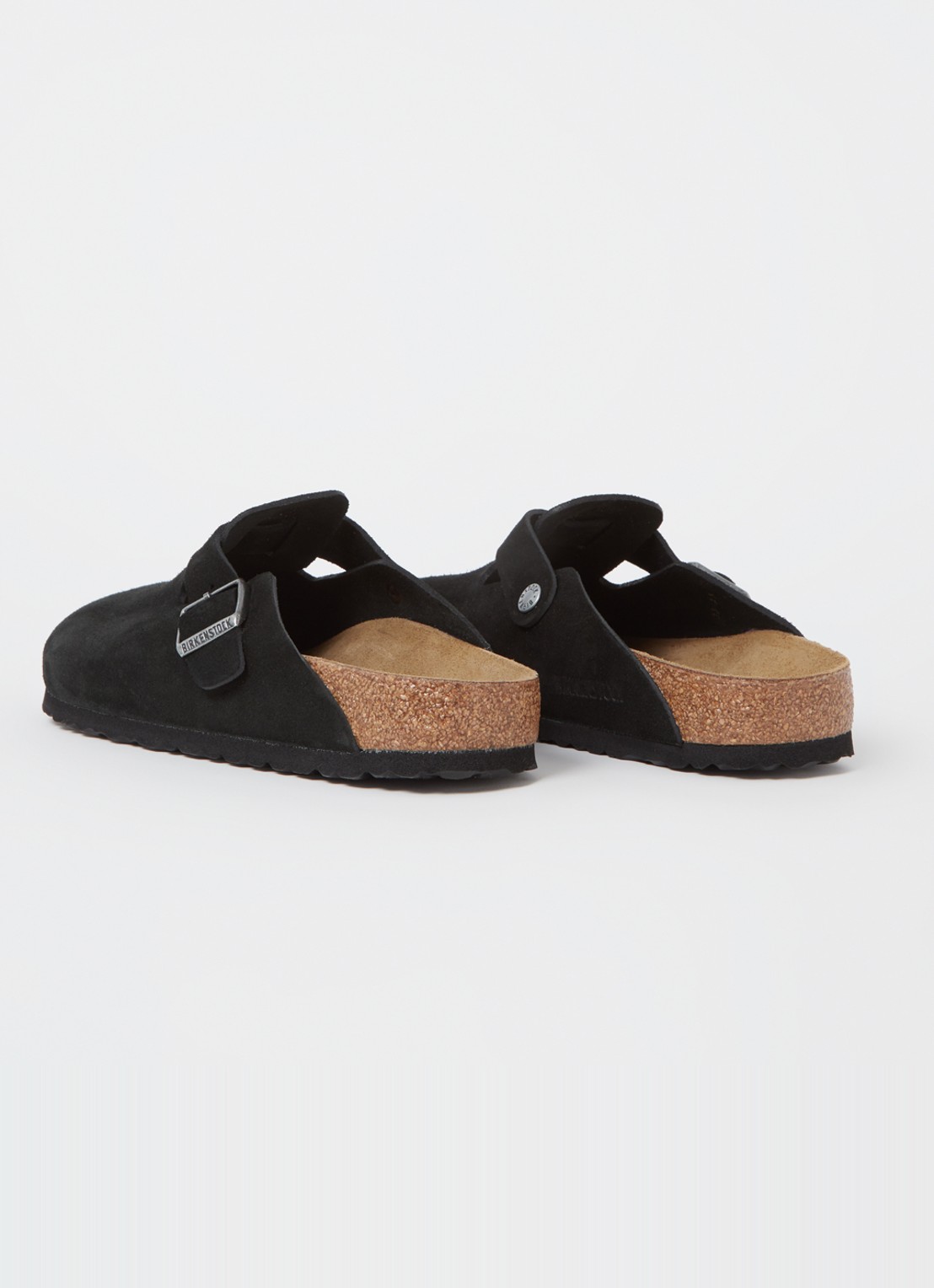 Birkenstock Boston muiltje van suède  - achterkant 5 zwart