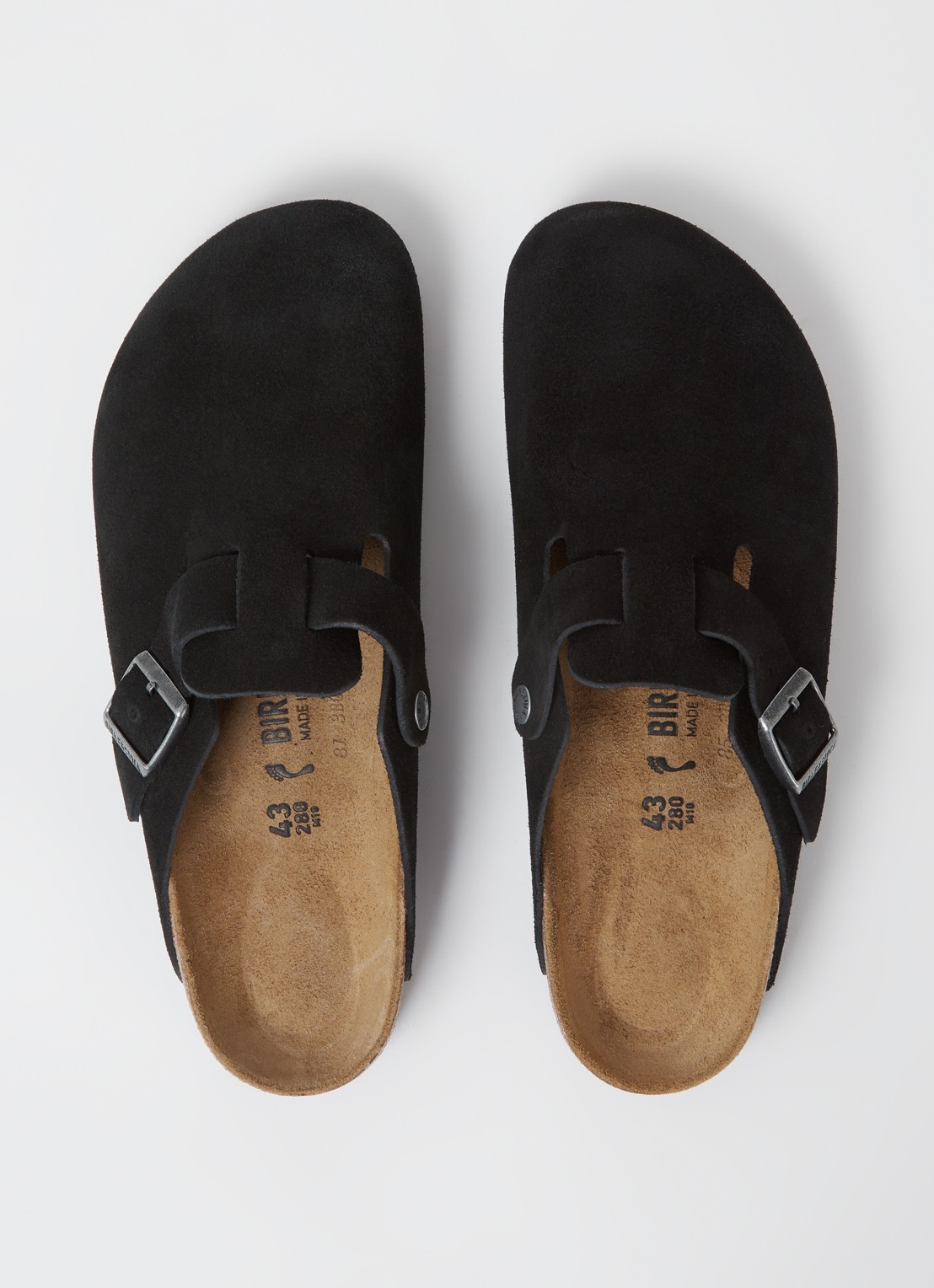 Birkenstock Boston muiltje van suède  - detail 3 zwart